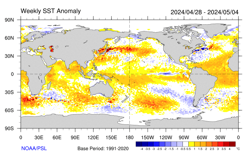 Global Sea Temperature Anomalies Chart
