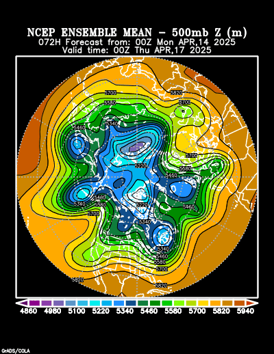 NCEP Ensemble t = 072 hour forecast product