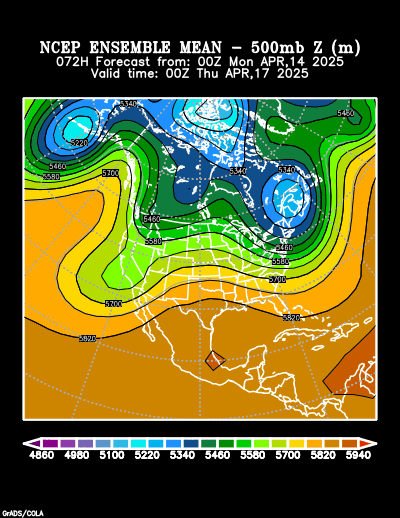 NCEP Ensemble t = 072 hour forecast product