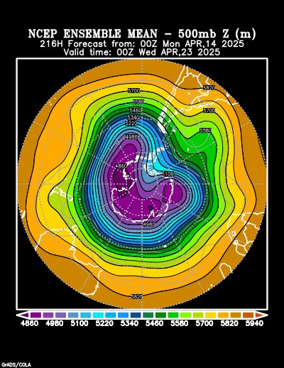 NCEP Ensemble t = 216 hour forecast product