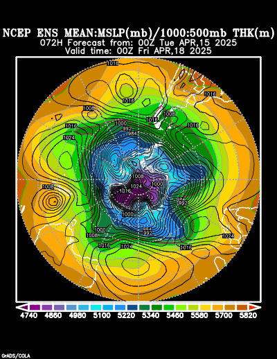 NCEP Ensemble t = 072 hour forecast product