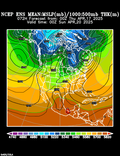 NCEP Ensemble t = 072 hour forecast product