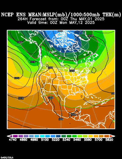 NCEP Ensemble t = 264 hour forecast product