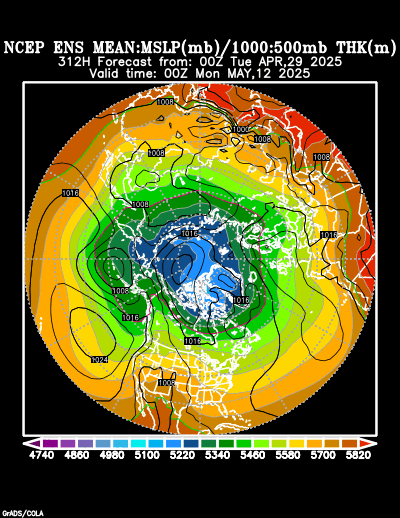 NCEP Ensemble t = 312 hour forecast product