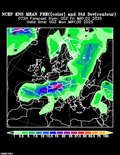 NCEP Ensemble t = 072 hour forecast product