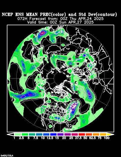 NCEP Ensemble t = 072 hour forecast product