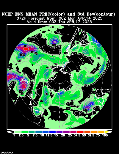 NCEP Ensemble t = 072 hour forecast product