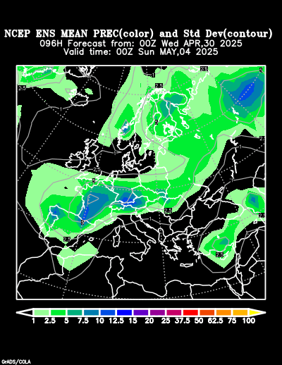 NCEP Ensemble t = 096 hour forecast product