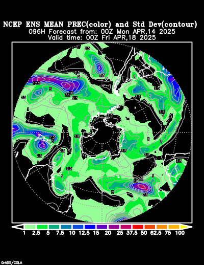 NCEP Ensemble t = 096 hour forecast product