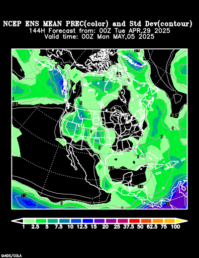 NCEP Ensemble t = 144 hour forecast product