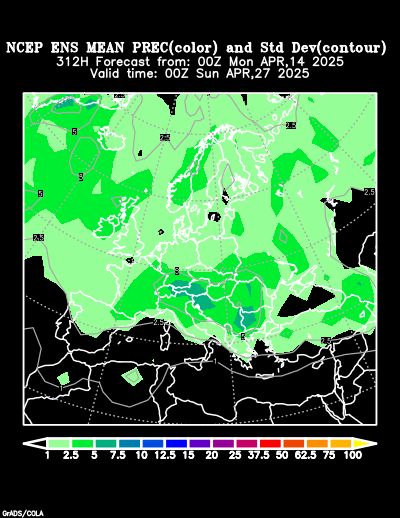 NCEP Ensemble t = 312 hour forecast product