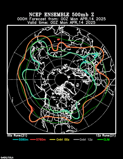 NCEP Ensemble t = 000 hour forecast product