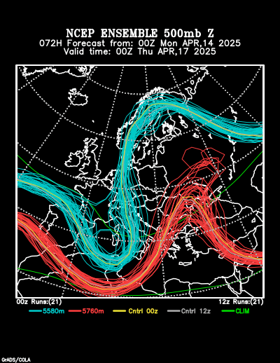 NCEP Ensemble t = 072 hour forecast product