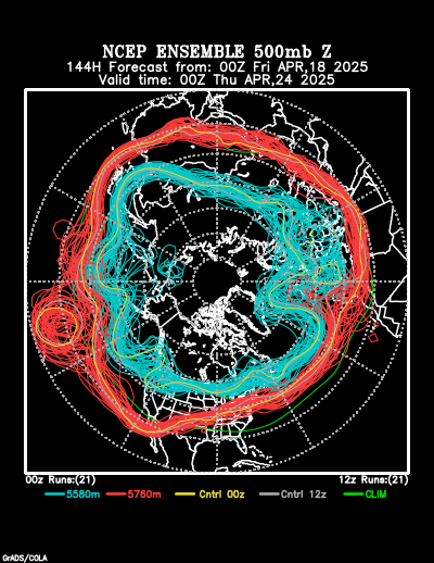 NCEP Ensemble t = 144 hour forecast product