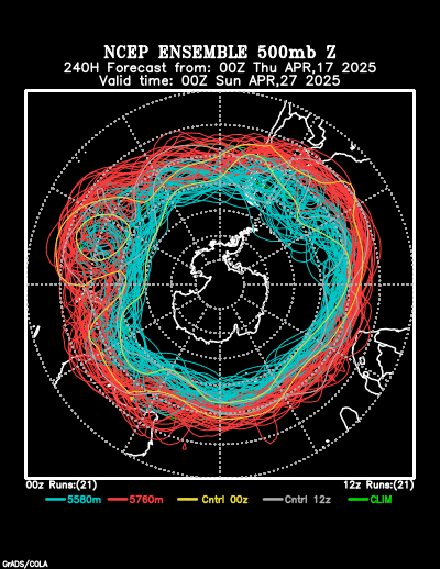 NCEP Ensemble t = 240 hour forecast product