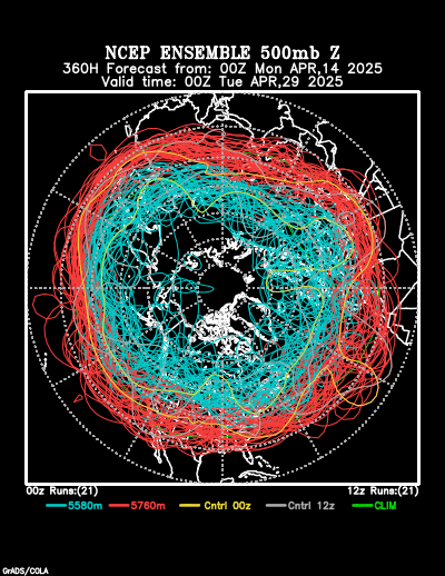 NCEP Ensemble t = 360 hour forecast product