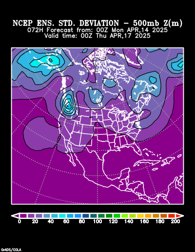 NCEP Ensemble t = 072 hour forecast product