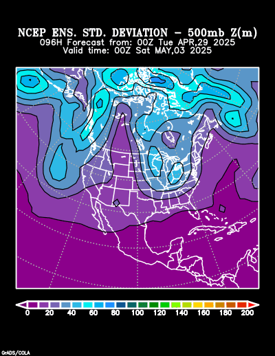 NCEP Ensemble t = 096 hour forecast product