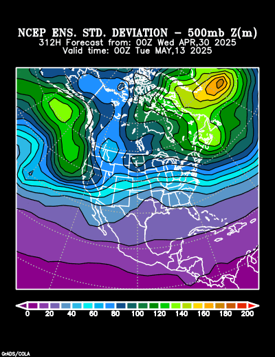 NCEP Ensemble t = 312 hour forecast product