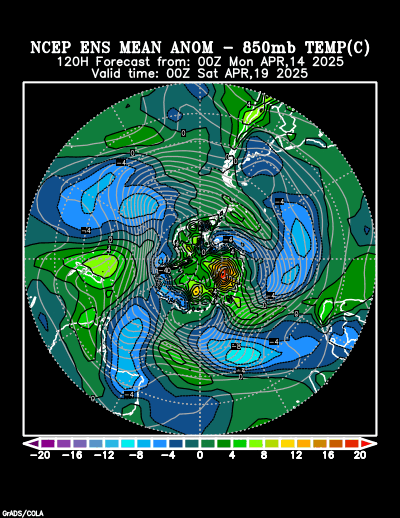 NCEP Ensemble t = 120 hour forecast product