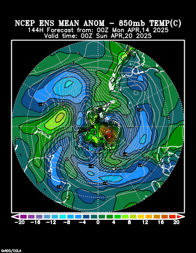 NCEP Ensemble t = 144 hour forecast product