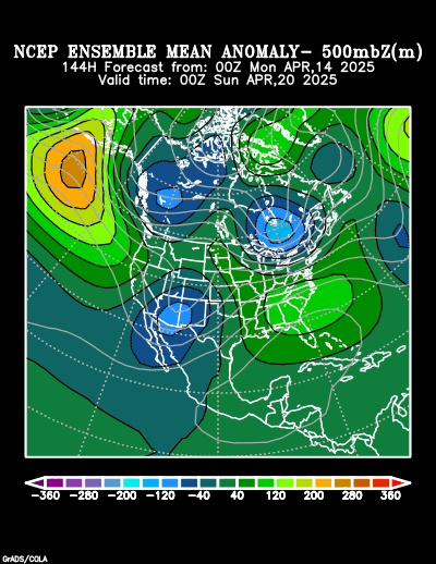 NCEP Ensemble t = 144 hour forecast product