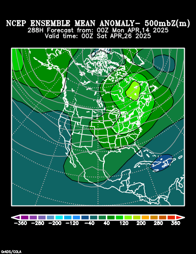 NCEP Ensemble t = 288 hour forecast product