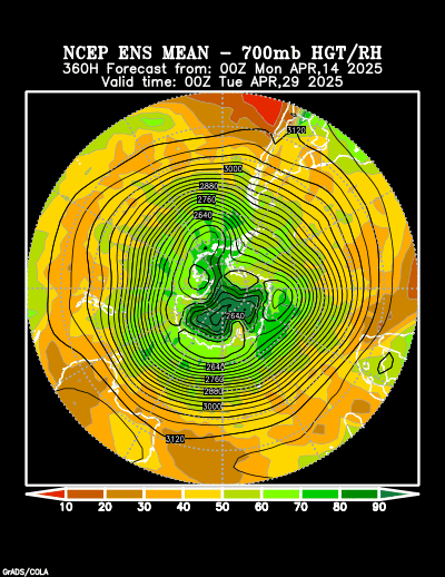 NCEP Ensemble t = 360 hour forecast product