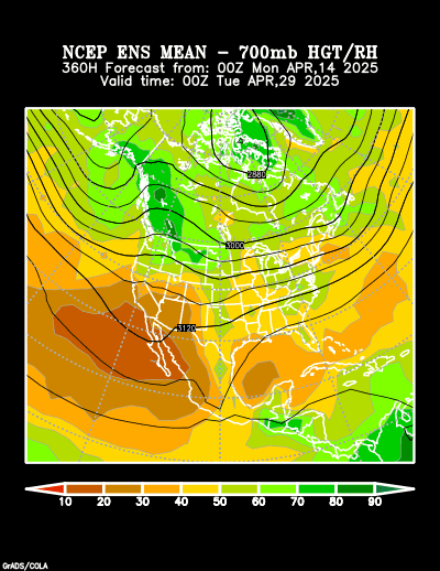 NCEP Ensemble t = 360 hour forecast product