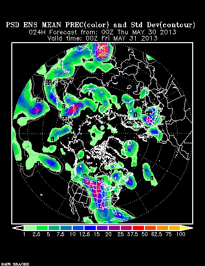 REFORECAST Ensemble t = 024 hour forecast product