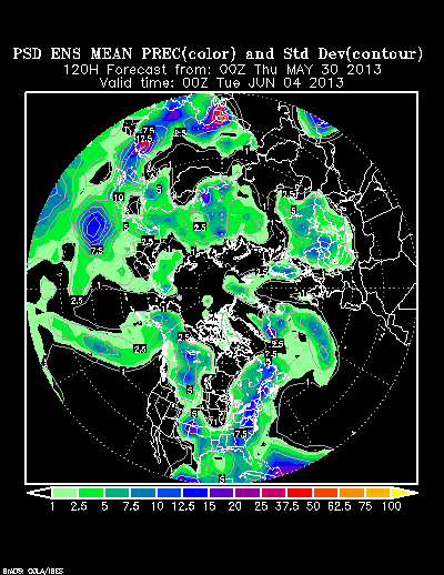 REFORECAST Ensemble t = 120 hour forecast product