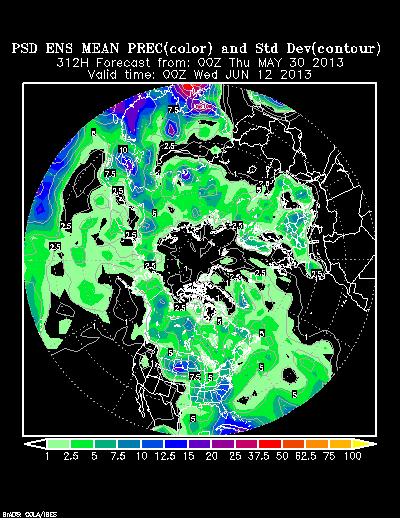 REFORECAST Ensemble t = 312 hour forecast product