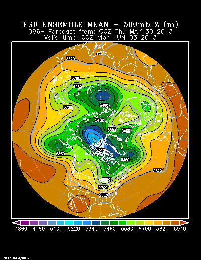 REFORECAST Ensemble t = 096 hour forecast product