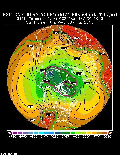 REFORECAST Ensemble t = 312 hour forecast product