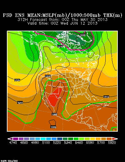 REFORECAST Ensemble t = 312 hour forecast product