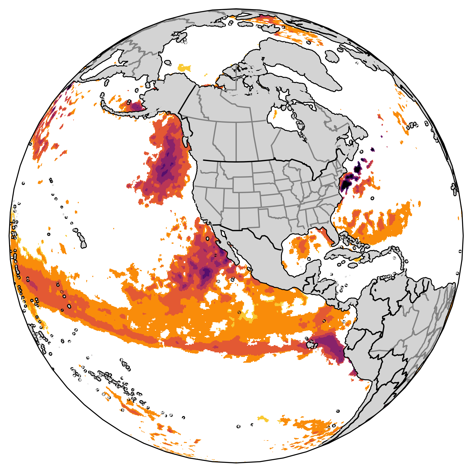 marine heatwave map