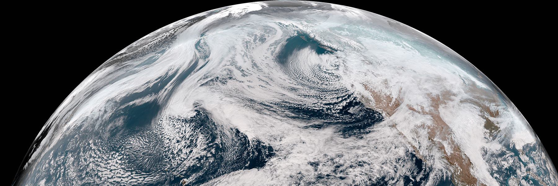 GOES-17 Satellite GeoColor view of the Northern Hemisphere, Feb. 9, 2019.