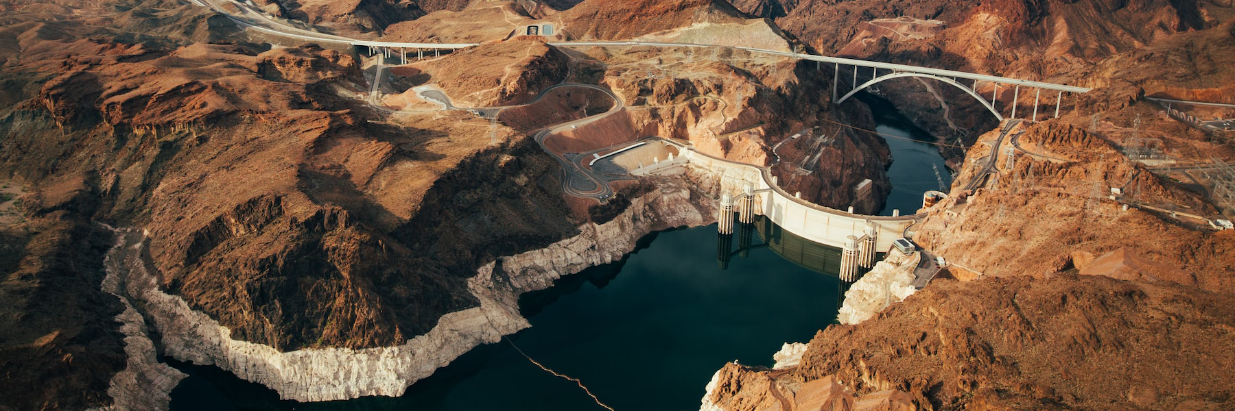 Aerial view of Hoover Dam, NV.
