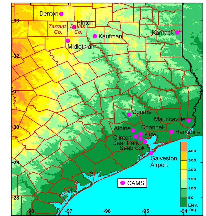 Map of CAMS measurement stations.